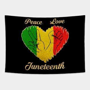 Peace Love Juneteenth Black Pride Freedom 4th Of July Tapestry