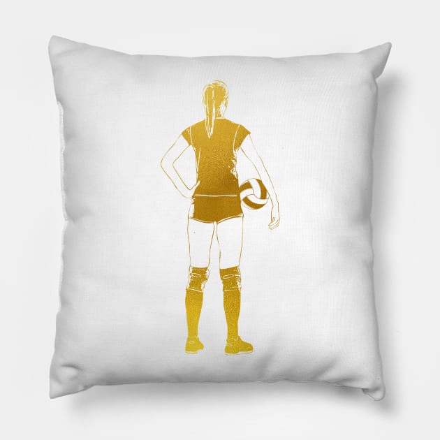 Girl Volleyball Player Pillow by erzebeth