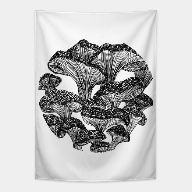 Oyster Mushrooms Tapestry by Ava Ray Doodles