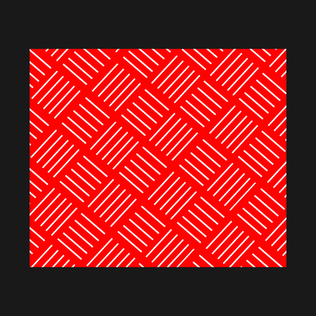 Abstract geometric pattern - strips - red and white. by kerens