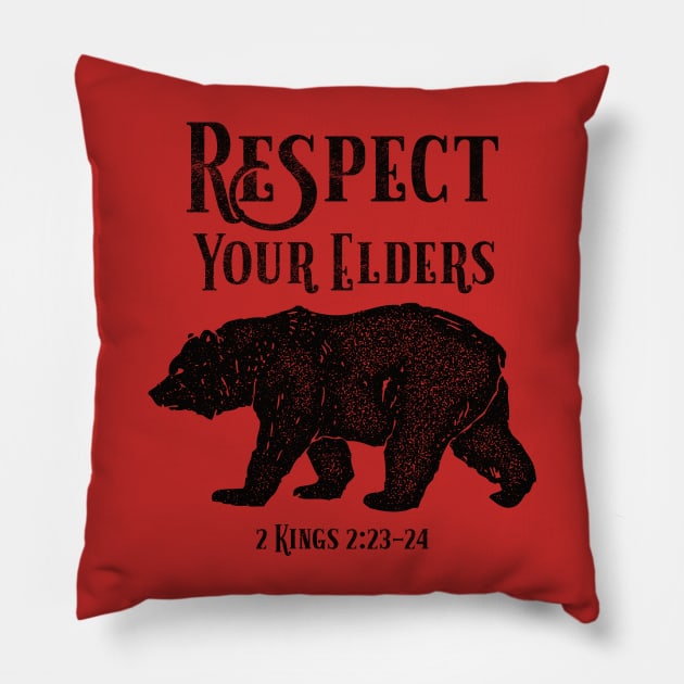 Elders 2 Kings Elijah the Prophet Christian Humor Bible Verse Pillow by lucidghost