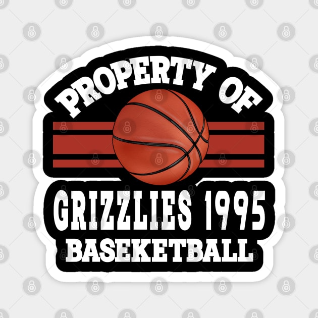 Proud Name Grizzlies Graphic Property Vintage Basketball Magnet by Irwin Bradtke