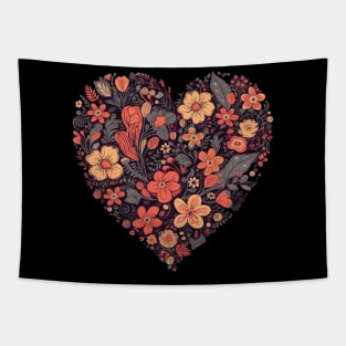 Floral heart Tapestry