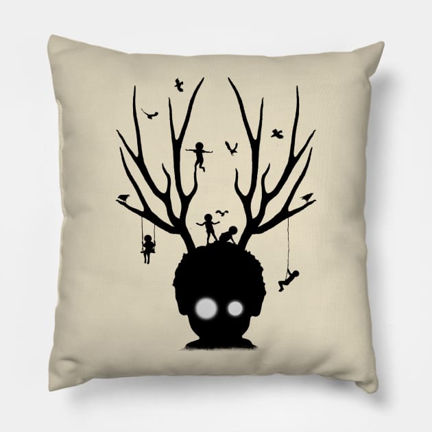 deer imaginary friends Pillow by SeamlessOo