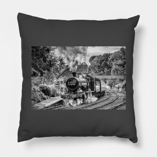 GWR 2857 100th Birthday - Black and White Pillow by SteveHClark