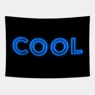 Cool Blue Neon Sign Tapestry