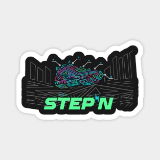 STEPN Logo - Move to Earn | Trending Crypto | Green Metaverse | Green Satoshi Token Magnet