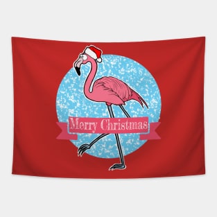 Flamingo Merry Christmas Tapestry