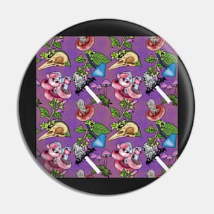 Botanist's Deadly Plants and Mushrooms Purple Pin