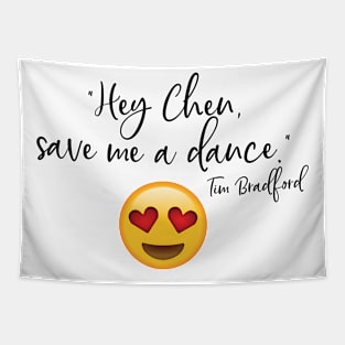 Save Me a Dance Emoji T-Shirt (Black Text) Tapestry