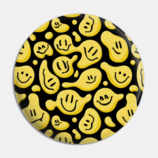 Yellow Liquid Smiley Faces Pin