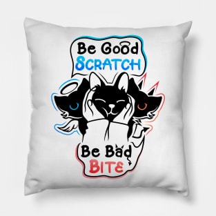 The angel and the devil on the shoulder dilema Pillow