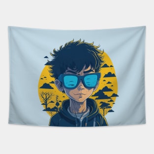 smart boy with glasses Tapestry