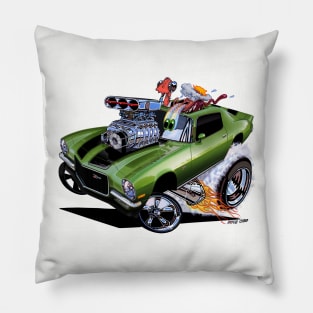 FULL BLOWN 71 Camaro Green Pillow