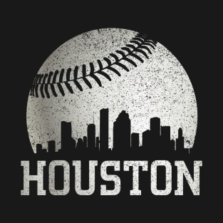 Vintage Houston Texas Skyline Baseball T-Shirt