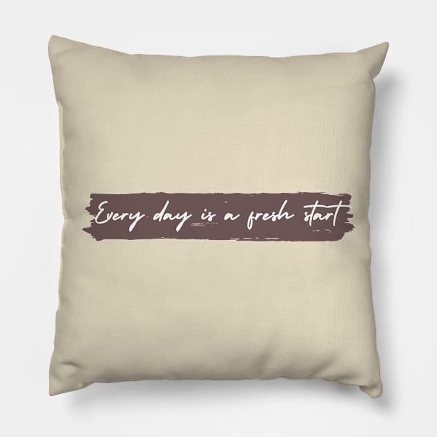 Every Day is A Fresh Start  Simple Minimalist cute Design Pillow by zedonee