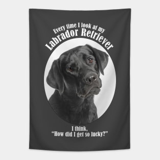 Lucky Black Lab Tapestry