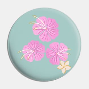 Pink hibiscus flowers Pin