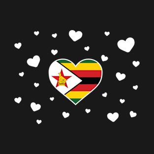 Zimbabwe  love flag heart designs T-Shirt