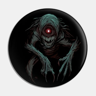 Creepy scary terrible black monster sharp teeth Pin