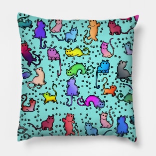 Rainbow Kitties Pillow