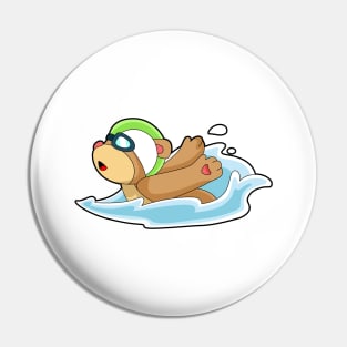 Bear Swimming Swimming goggles Pin