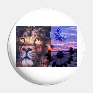 Lion ,flower,butterfly,sea Pin