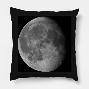 Waning gibbous Moon on black sky Pillow