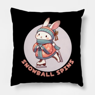 Ice skating rabbit Pillow