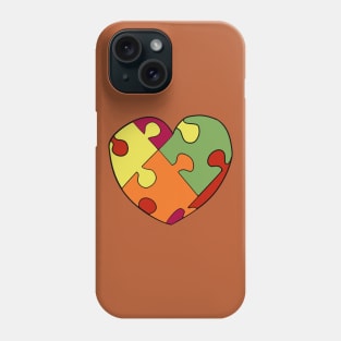 Autumn Shades Jigsaw Heart Phone Case