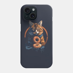 Cat loving donuts Phone Case