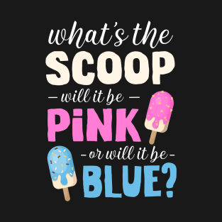 Gender Reveal Pink or Blue Summer Ice Cream Family Matching T-Shirt