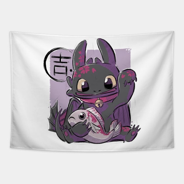 Maneki Toothless Tapestry by xMorfina