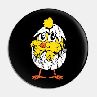 Retro Vintage Grunge Chicken Pin