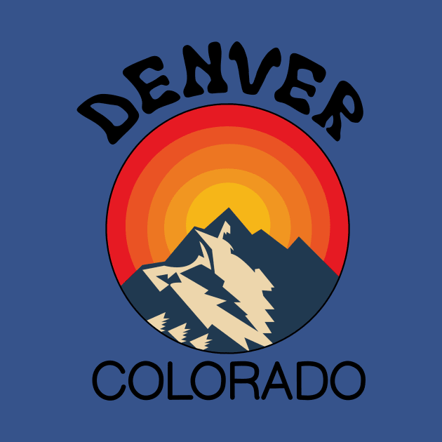 Denver, Colorado, Colorado Lifestyle, Skiing, Snowboarding, Denver Mountains, Retro Mountain Denver by FashionDesignz