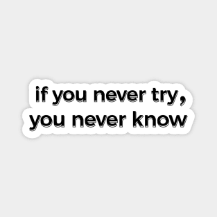 If You Never Try You Never Know Magnet