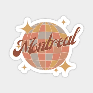 Montreal Canada Retro Vintage Design Disco ball Magnet