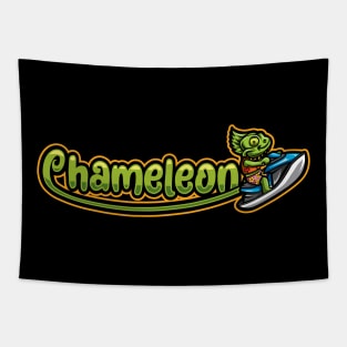 Jet Ski Chameleon Tapestry