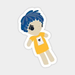 Mathlete Doll Girl with Blue Hair Magnet