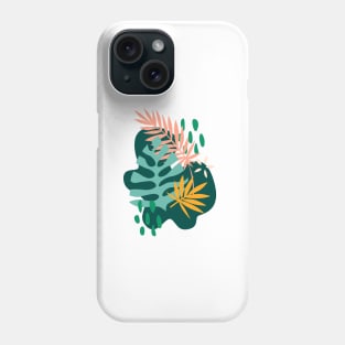 Tropical Leaves - Teal Phone Case