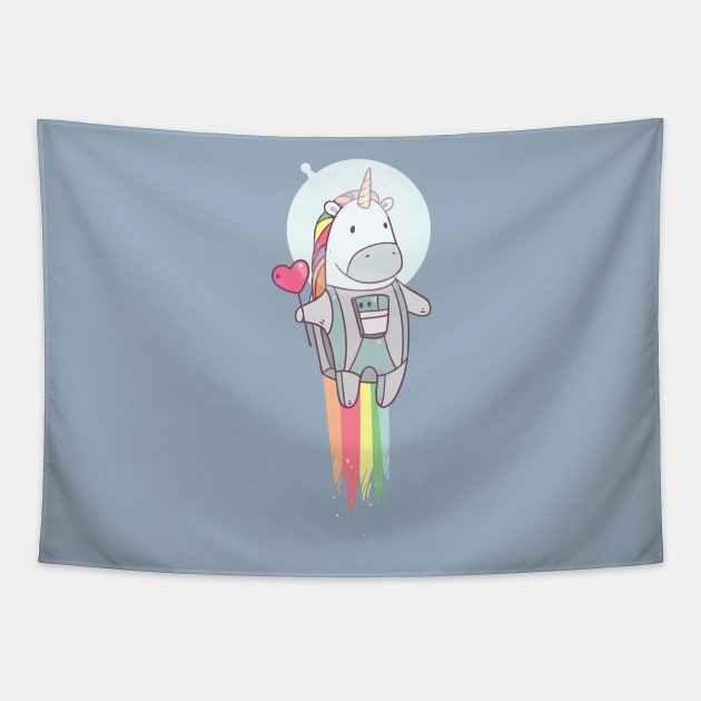 Space Unicorn! Tapestry by Olya Yatsenko