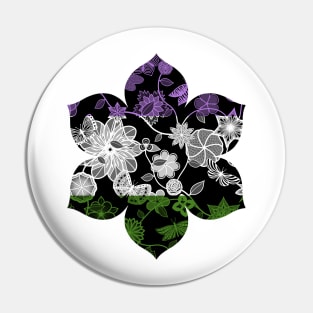 Butterfly Garden, Pride Flag Series - Genderqueer Pin