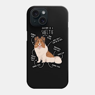 Color Headed White Sheltie Shetland Sheepdog Anatomy Phone Case