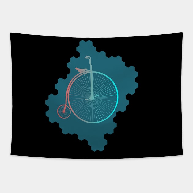 Penny Farthing Bicycle Gradient Colour Tapestry by Mazz M