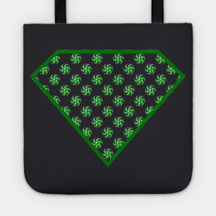 Yin Yang Diamond Design - Green Color with a Ball Effect Pattern Tote