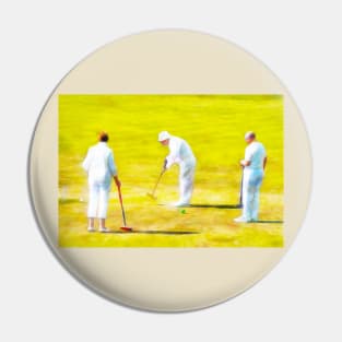 Playing Golf Croquet Pin