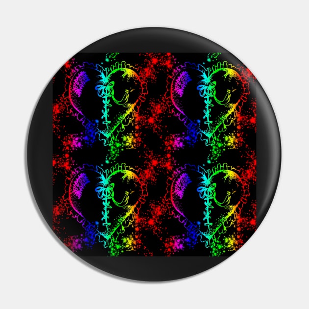 Rainbow Hearts With Black Background Pin by NeavesPhoto