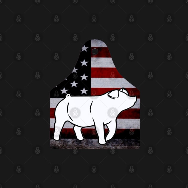 American Flag Ear Tag - Pig - NOT FOR RESALE WITHOUT PERMISSION by l-oh