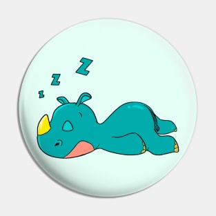 Sleeping Rhino spends his holiday sleeping Pin