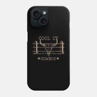 Cool It Cowboy Cow Skull Country Music Phone Case